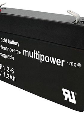 multipower蓄电池PE6V1.2 6V1.2AH免维护可充电蓄电池