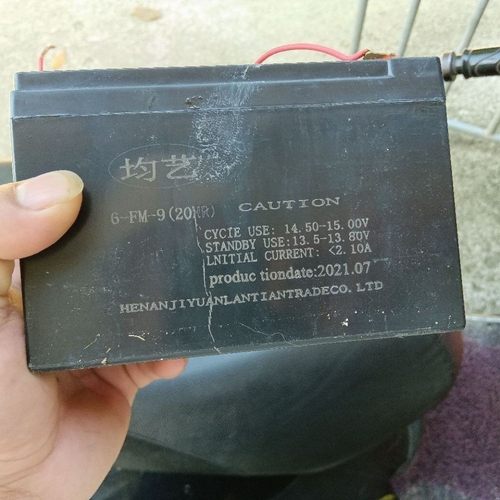 均艺蓄电池 6-FM-9(20HR) 6V9AH喷雾器专用电池 12伏打药机电瓶