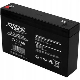 XTREME蓄电池 免维护可充电铅酸电池 6V7.2AH