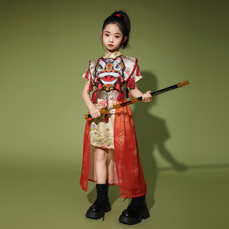 霸气国潮复古儿童走秀演出服礼服