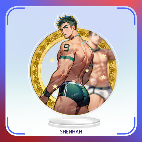 原创肌肉帅哥游泳队动漫周边同人二次元肌肉男亚克力立牌站牌桌面