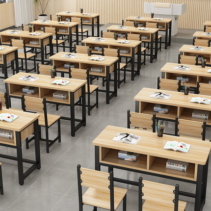 补习班课桌椅套装中小学生单双人培训桌学校培训机构辅导班学习桌