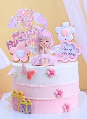 安妮宝贝女孩生日儿童蛋糕摆件