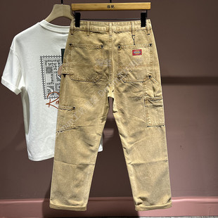 美式 卡其色长裤 复古工装 男宽松直筒多口袋伐木裤 牛仔裤 2026春秋季