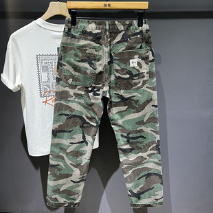 男士 宽松直筒休闲长裤 2026春季 美式 伐木裤 裤 新款 潮牌复古迷彩工装