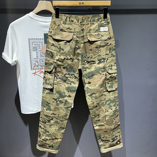 男士 裤 宽松直筒休闲长裤 2025冬季 美式 新款 潮牌复古迷彩多口袋工装