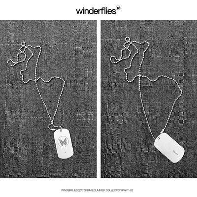 WINDERFLIES原创设计蝴蝶军牌项链/激光雕刻配饰挂件