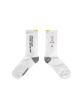 WINDERFLIES  24SS/三代字母装饰提花中筒棉袜原创设计潮牌男