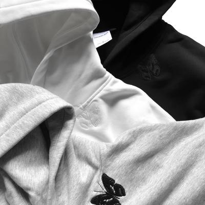 蝴蝶刺绣连帽卫衣男女情侣