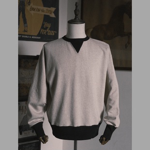 Lightning 复古V领补强重磅拼色卫衣 Club埃及棉美式