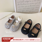 女童小皮鞋 春秋小女孩小香风公主鞋 2024春夏新款 儿童软底豆豆鞋