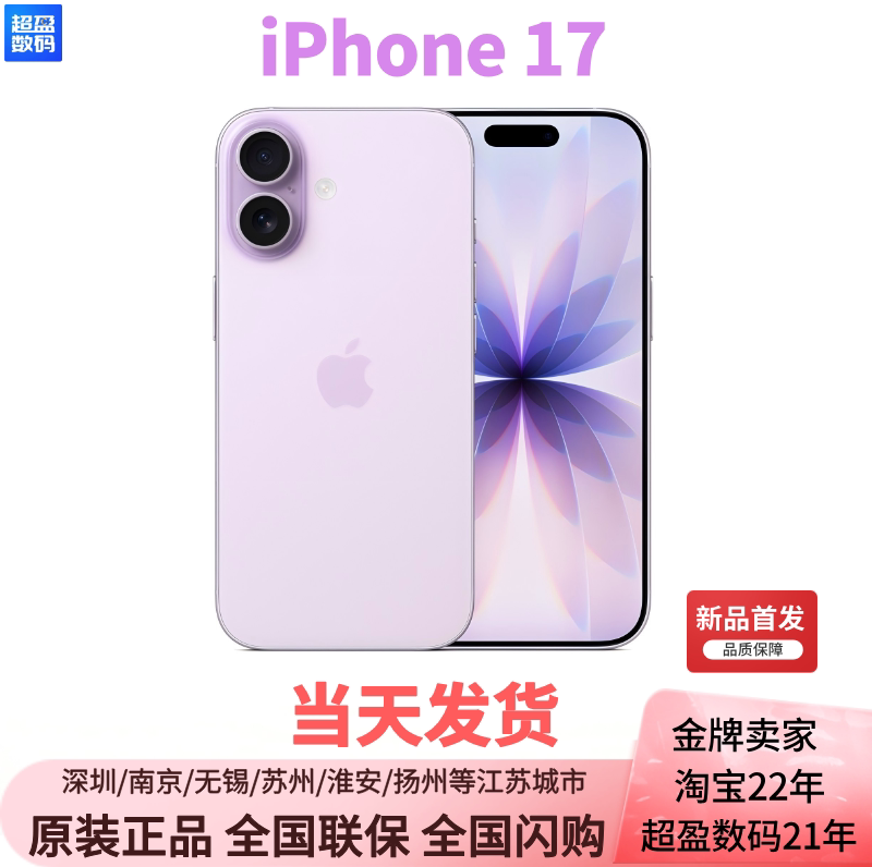 Доставка на несколько складов в тот же день Apple Apple iPhone17 2025 новый Национальный банк абсолютно новый, неповрежденный и не активированный флэш-покупка Изображение 1