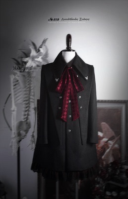 羊毛毛呢中长款哥特暗黑风大衣