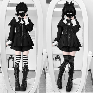 原创日系蕾服量产披肩斗篷连衣裙套 酒酿樱桃子 定金 暮色礼弥