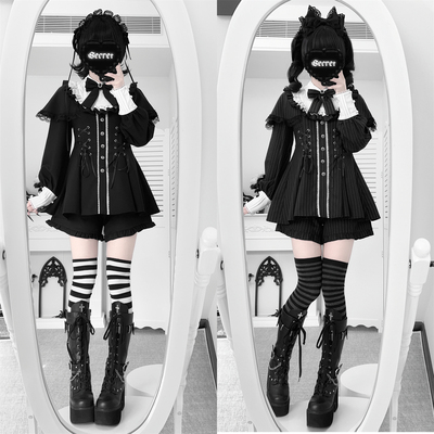 定金【暮色礼弥】酒酿樱桃子 原创日系蕾服量产披肩斗篷连衣裙套