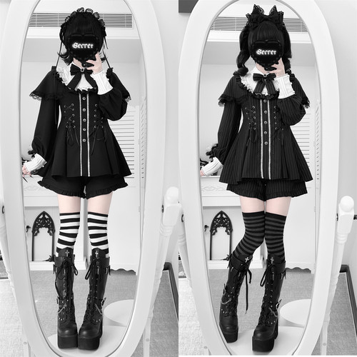 定金【暮色礼弥】酒酿樱桃子 原创日系蕾服量产披肩斗篷连衣裙套