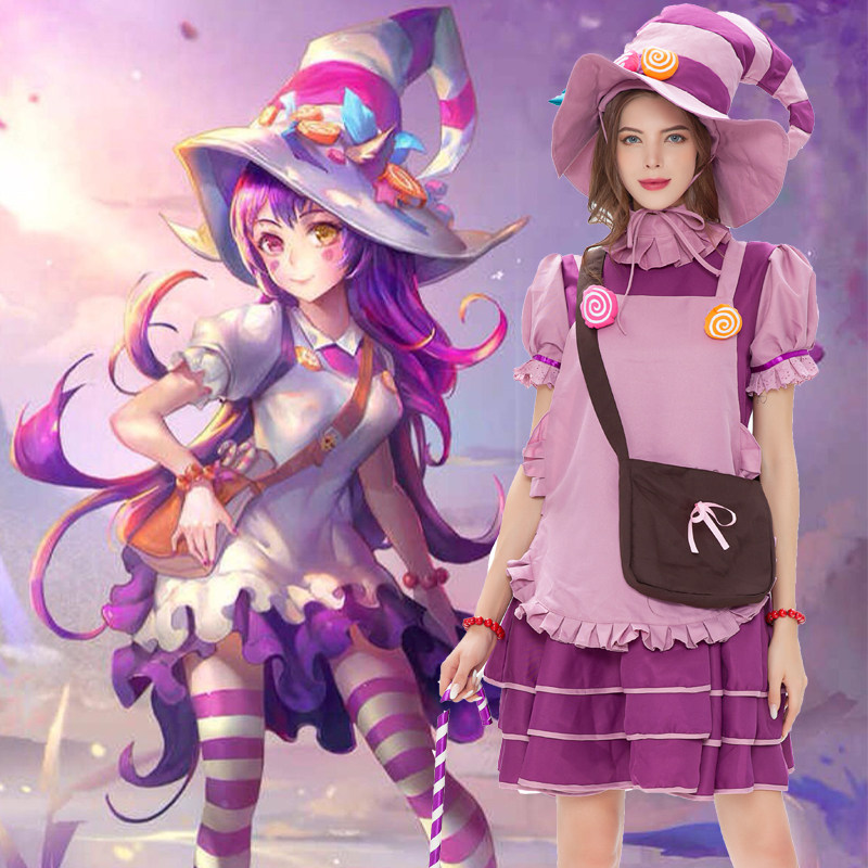 万圣节舞台演出服cosplay服装LOL英雄cos联盟动漫展糖果女巫璐璐