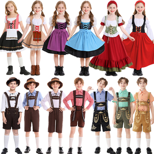 六一节儿童中世纪农场服装欧洲德国慕尼黑啤酒节巴伐利亚传统服装
