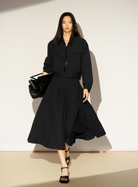 XG/雪歌26春装款A字半身裙女中长款高腰显瘦遮胯伞裙XL103008A290