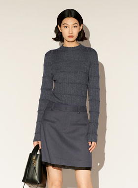 XG/雪歌26春新款半高领针织衫修身百搭通勤肌理上衣XL111027A183