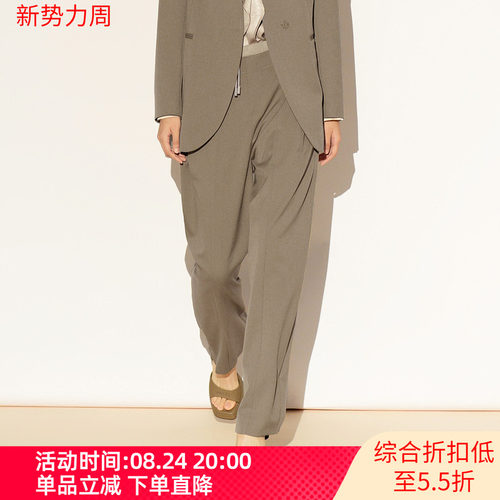XG/雪歌26春款阔腿裤女宽松直筒长裤通勤百搭休闲裤XL102004A285
