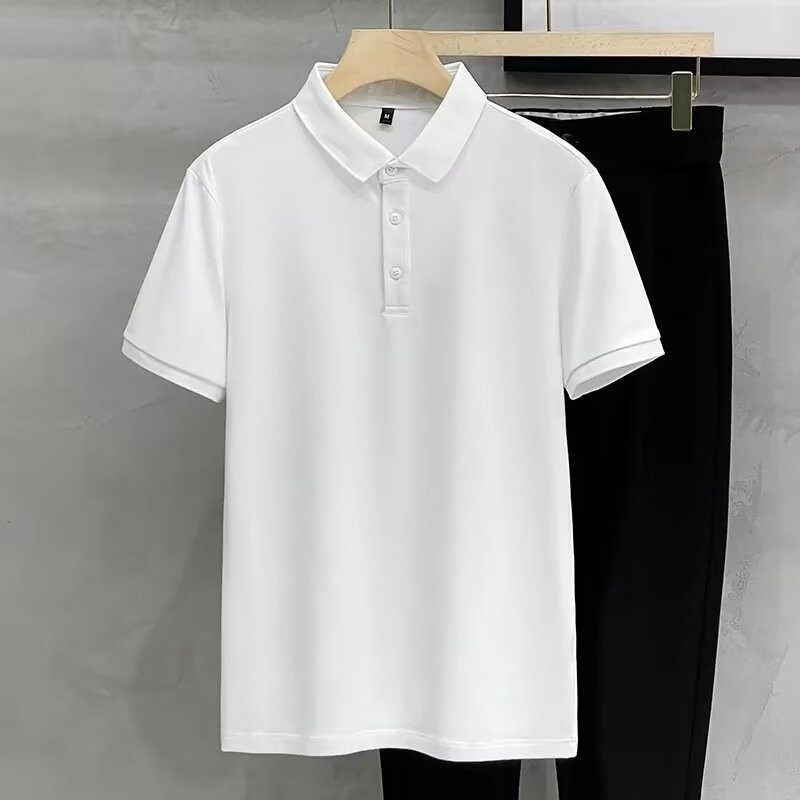 夏季半袖百搭polo衫男款短袖t恤翻领商务高级感男式大码爸爸装