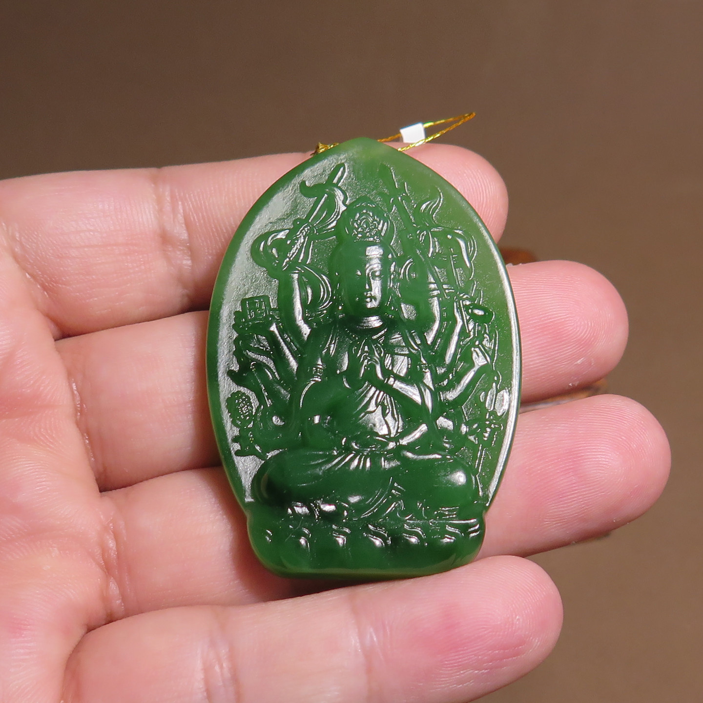 天然和田玉老坑俄料阳绿碧玉老料菩萨观音牌子2380元