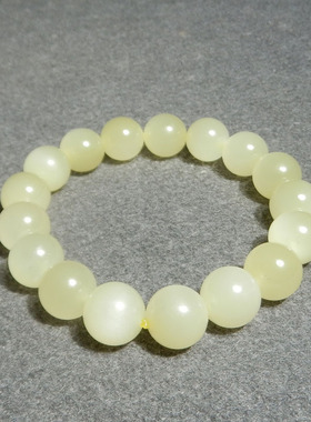 新疆冰底无结构猫眼且末黄口料12mm手串手链X