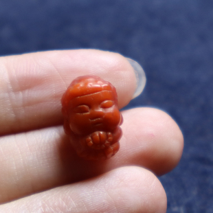 天然云南保山原料满肉柿子红南红玛瑙精雕宝宝佛精品配饰锁骨坠A