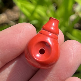 天然红朱砂三通配饰朱事顺心颗粒透光原石转运本命年F