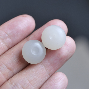 天然和田玉青海料白玉平安扣小面包圈吊坠挂件配饰耳坠礼物8z