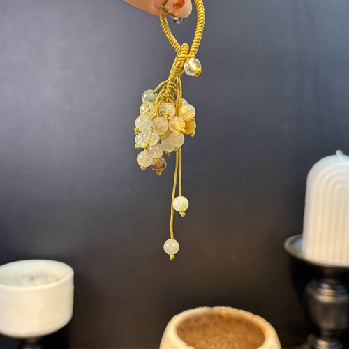 高定-金穗 金发晶葡萄包挂7mm+
