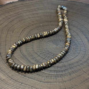 丁页级 野生黑油老料沉香碎银几两项链