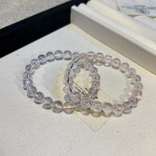 自带彩虹闪片| 莫桑比克六芒星星光粉水晶粉阿塞手串 8mm+