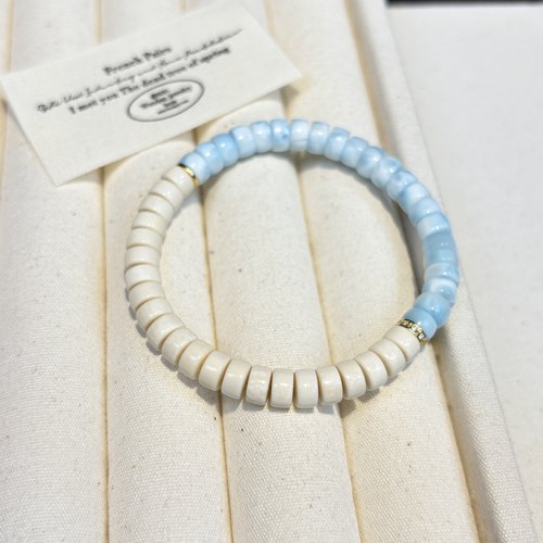 高定-沧禄  猛犸+海纹石盘切手串 6mm+