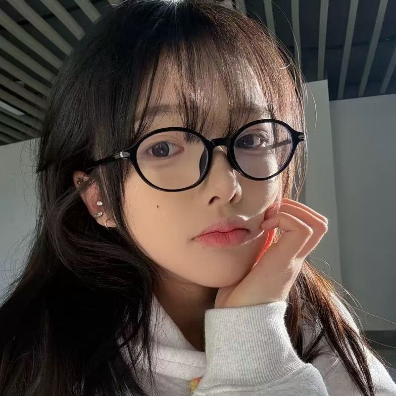 韩系书呆子近视可配度数女小清新素颜玳瑁复古减龄椭圆赵露思眼镜