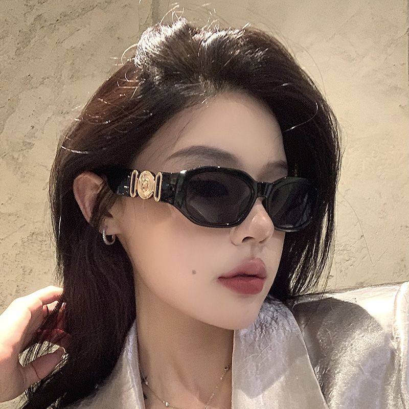 港风复古黑色墨镜夏季街拍高级感女方圆脸显瘦个性太阳镜防紫外线