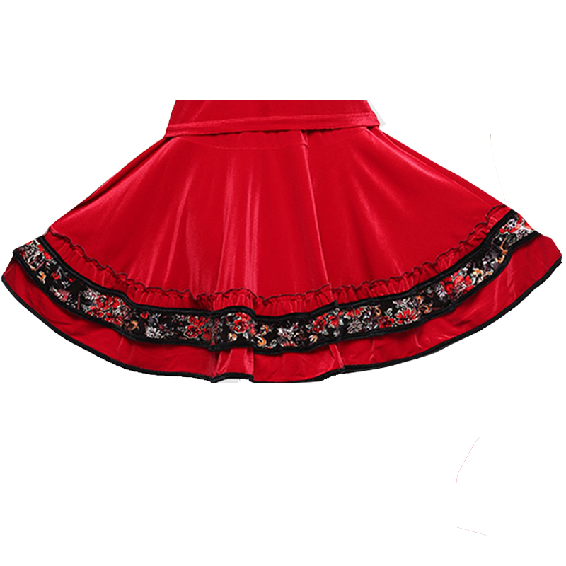 2017广场舞裙金丝绒舞蹈服裙裤