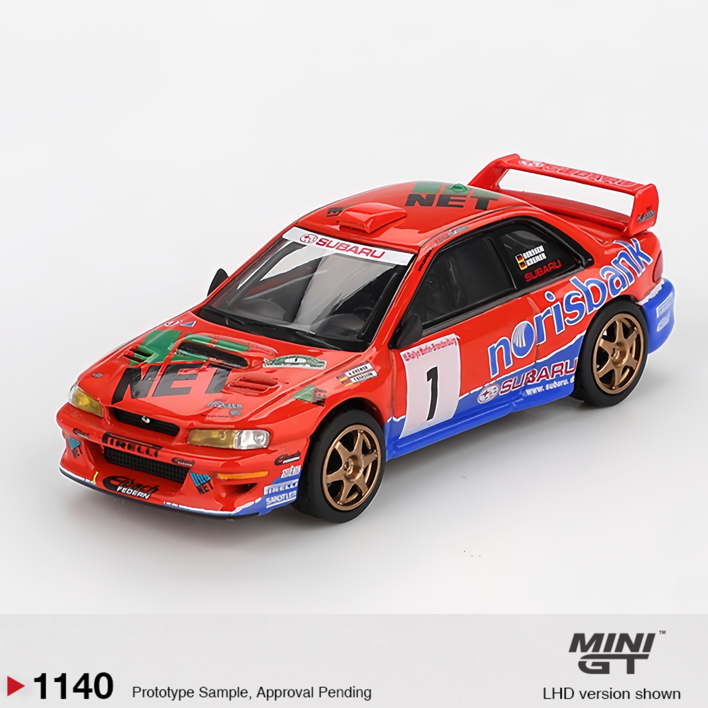 [预售]MINI GT #1140 斯巴鲁 WRC97 1号 1:64 合金汽车模型