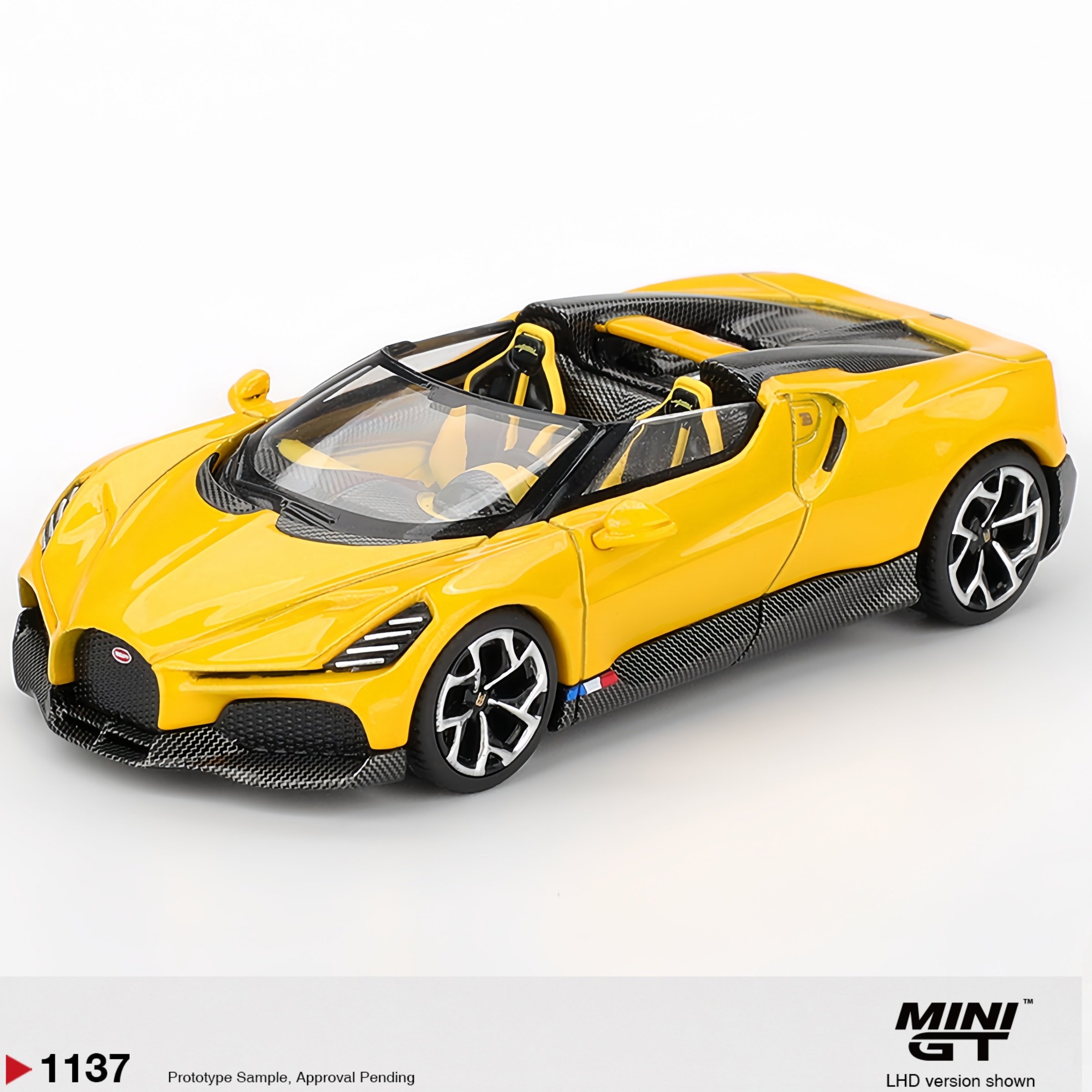 [预售] MINIGT  1137 布加迪 Bugatti  W16  黄色 1:64 汽车模型