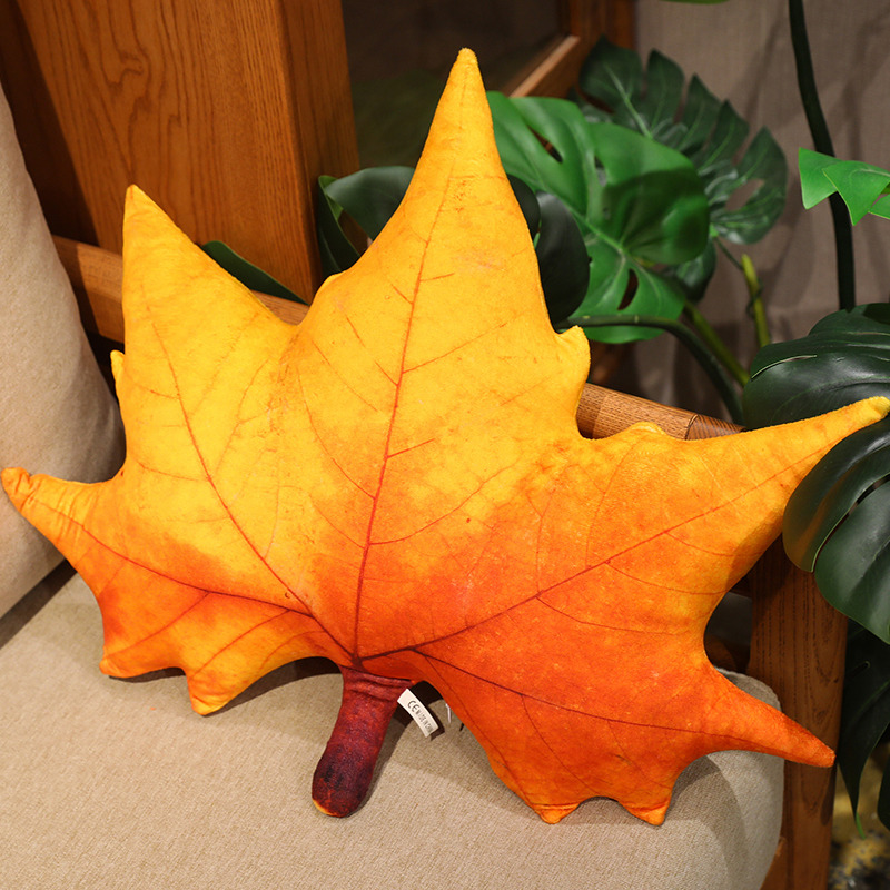仿真树叶抱枕毛绒玩具PP棉