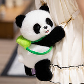 跨境小浣熊背包公仔毛绒玩具熊猫水豚双肩包儿童玩偶斜挎包女礼物