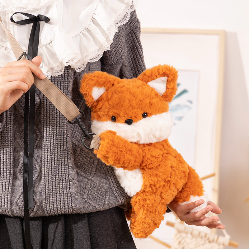 小狐狸斜挎包毛绒玩具公仔PP棉