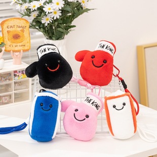 跨境拳击沙袋手套玩偶挂件趣味运动毛绒玩具健身房包包钥匙扣挂饰