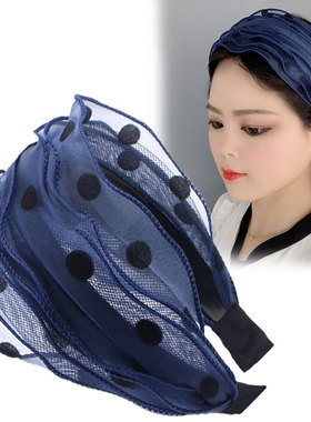 经典波点发箍遮白发的