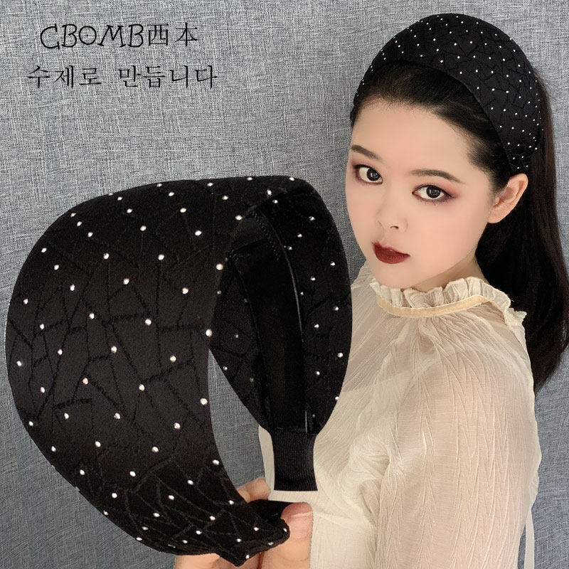 发箍女网红新款遮白发满天星烫钻