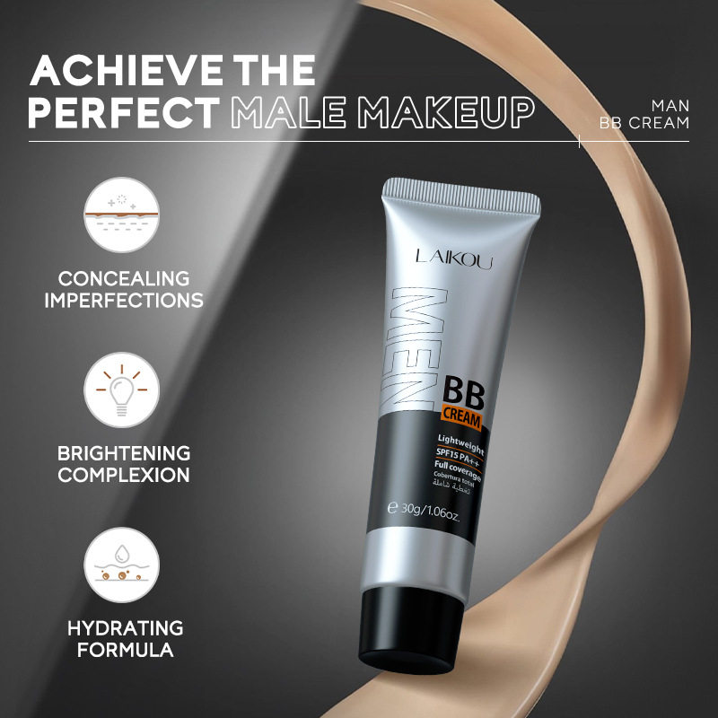 LAIKOU Men BB Cream  莱蔻男士BB霜粉底液遮瑕痘印亮白美容素颜