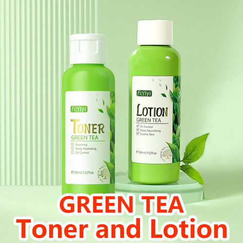 FENYI green tea Toner lotion芬逸绿茶爽肤水乳液保湿润肤护肤品
