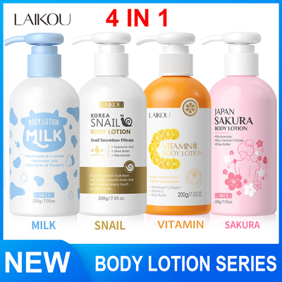 NEW BODY LOTION SAKURA VITAMIN MILK SNAIL 4 IN 1  LAIKOU