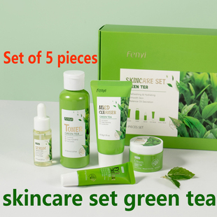 skincare set green tea Set of 5 pieces FENYI绿茶5件护肤套装